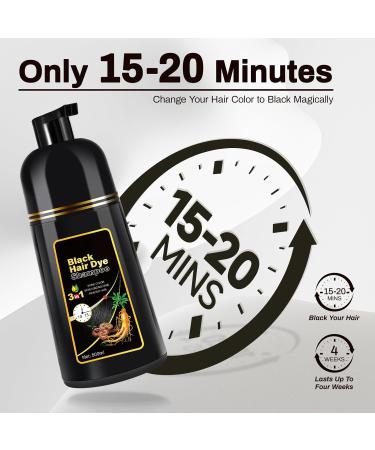 Buy Black Hair Dye Shampoo 3 in 1 | Herbal Gray Hair Coverage for Women | Natural Color Shampoo - Buy Online on GoSupps.com