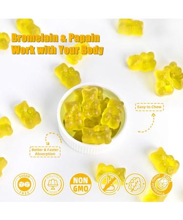 Bromelain Papain Enzyme Gummies Supplement: Bromelain 500MG with Querectin Gummies for Adults Kids Organic Bromelain Papaya Enzymes Chewable for Digestive Support Immunity Antioxidant Vegan 60CT - Buy Online on GoSupps.com
