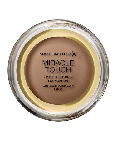 Max Factor Miracle Touch Foundation New and Improved Formula SPF 30 and Hyaluronic Acid 97 Toasted Almond 97 Toasted Almond 1 Count (Pack of 1)