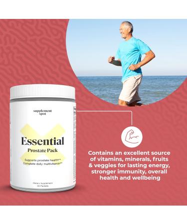 Essential Prostate Health Pack - Daily Multivitamin Supplements for Men w/Saw Palmetto Vitamins Minerals - Daily Multivitamin for Men to Support Prostate & Overall Health - 30 Packets - Buy Online on GoSupps.com