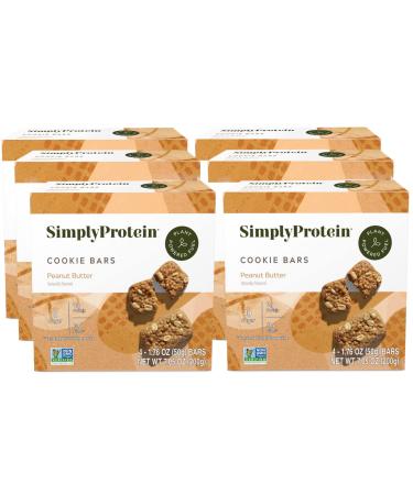 SimplyProtein Vegan Cookie Bars - Peanut Butter Plant-Based Bar, Contains 11g of Plant Protein, Gluten Free, Non-GMO Project Verified, Healthy, Dairy Free, Light, Soft-Baked Texture, Protein Bars (24 Bars) Peanut Butter 24…