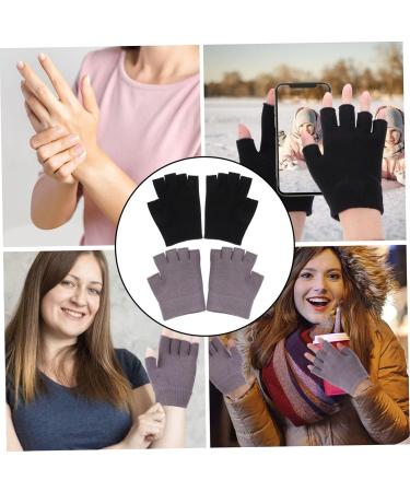 Ipetboom 2 Pairs Half Finger Moisturizing Gloves Cosmetic Gloves Fingerless Gel Gloves Knit Mittens Womens Winter Gloves Dry Hand Gloves Spa Miss Touch Screen Plant Essential Oil - Buy Online on GoSupps.com