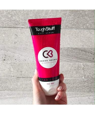 Cocoa Brown Tough Stuff 3-in-1 Body Scrub | Exfoliating Pre-Tan & Self Tan Exfoliator | 6.8 oz - International Shipping Available - Buy Online on GoSupps.com