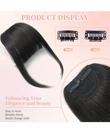 Thick Human Hair Bangs Extension - Natural Black Fringe | Unprocessed & Real Hair - Buy Online on GoSupps.com