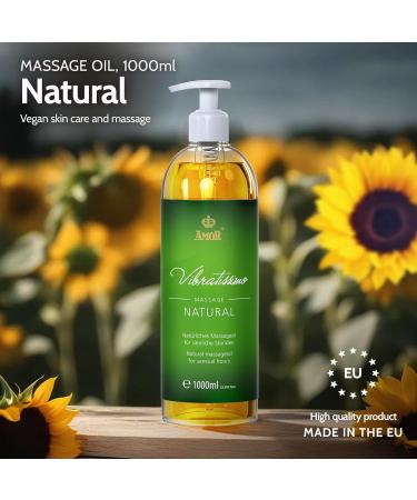 Vibratissimo Natural - Massage Oil for Sensual Pleasure Love Oil Erotic Oil 1000ml Natural 1 l (Pack of 1) - Buy Online on GoSupps.com