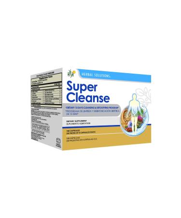 Herbal Solutions Super Cleanse -Premium 15 Day Program - Natural Digestive System Support Supplement with Milk Thistle & Psyllium - 180 Capsules - Traditional Herbs for Gentle Cleansing*