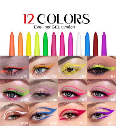  G n rique Fluorescent UV Eyeliner 12 Liquid Colors | Waterproof Eye Makeup Quick Drying High Pigmentation Kit for Festivals Concerts Clubs Halloween Shows - Buy Online on GoSupps.com