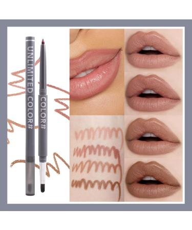 Nude Lip Liner Creamy Set - 4PC Vegan Cruelty-Free Matte Pencils with Brush - Precise & Define, Easy to Use - A01 - Buy Online on GoSupps.com