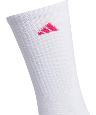 adidas Athletic Crew Socks 6-Pack - White/Shock Pink/Bright Cyan (Medium) - Buy Online on GoSupps.com