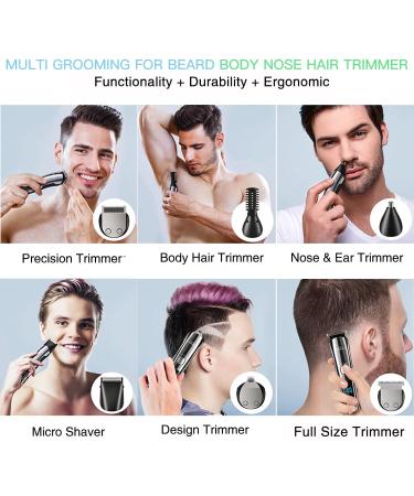 Brightup Beard Trimmer for Men - Electric Razor & Shaver Cordless Hair Clippers Trimmers Set IPX7 Waterproof Mens Grooming Kit for Shaving Face Mustache Body Ear Nose Hair Trimmer Gifts for Men Black - Buy Online on GoSupps.com