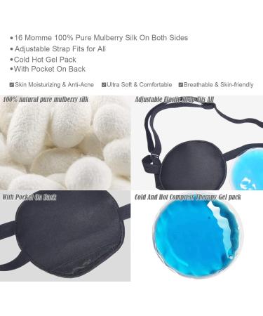Cooling Eye Patches for Puffy Eyes | Pure Silk Ice Eye Mask for Cold Hot Therapy | Medical Eye Cover for Adults & Kids (Black) - Shop Now - Buy Online on GoSupps.com