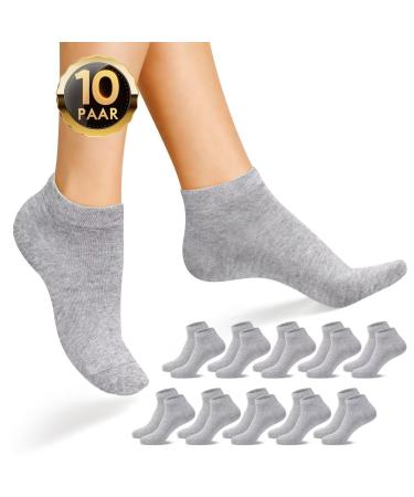 ICERECO 10 pairs of sneakers socks men women cotton short sports socks running socks anti-sweat breathable quarters socks 10*gray 43-46