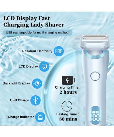 Buy 2-IN-1 Electric Shaver Razors for Women - Rechargeable Wet/Dry Bikini Trimmer | Painless Hair Removal for Legs Underarms Face | IPX7 Waterproof - Buy Online on GoSupps.com