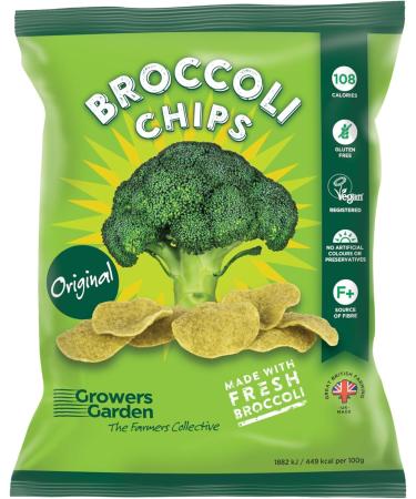 Broccoli Chips - Mixed Case (Sharing Bags x12) - Healthy Snacks by Growers Garden | Vegan Crisps | Gluten Free + Dairy Free | Lunchbox Snack - Buy Online on GoSupps.com