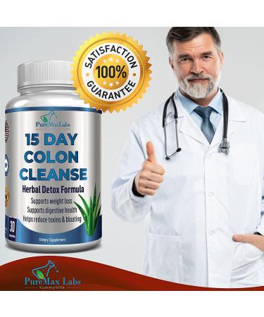 15 Day Colon Cleanse & Detox - Herbal Formula for Weight Loss, Energy Boost & Constipation Relief - Natural Safe Cleanser for Men and Women - Buy Online on GoSupps.com