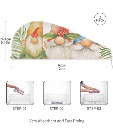 Buy Three Tropical Dwarf Hair Towels 2 Pack | Super Absorbent Quick Dry Hair Turbans for Women & Girls - Buy Online on GoSupps.com