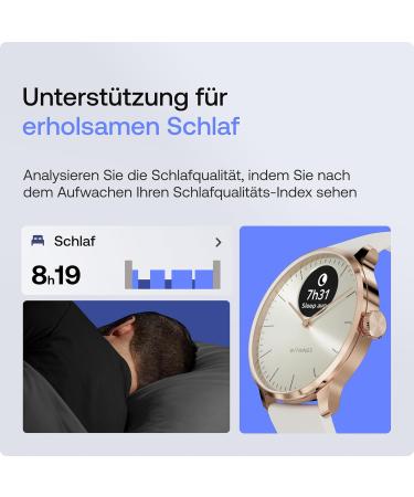 Withings Scanwatch Light - Hybrid Smartwatch with Heart Monitoring Activity & Sleep Tracking 30 Days Battery GPS - Ros gold White - Buy Internationally - Buy Online on GoSupps.com