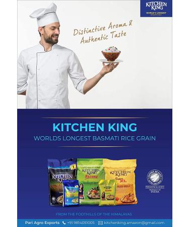 Kitchen King Basmati Rice - 10 LB Bag - World's Longest and Always Fluffy NON-GMO Aged Rice - Buy Online on GoSupps.com