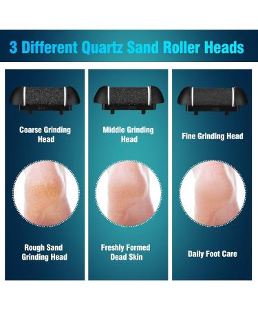 Yooikeey Electric Foot Callus Remover - 16 in 1 Pedicure Kit for Dead Skin & Cracked Heels | 2 Speed Electric Foot Scrubber with 3 Roller Heads - International Shipping - Buy Online on GoSupps.com