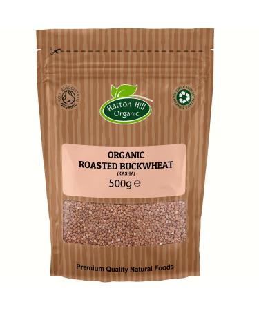 Organic Roasted Buckwheat (Kasha) 500g by Hatton Hill | Whole Grain Roasted Non-GMO Certified Organic by SOIL Association