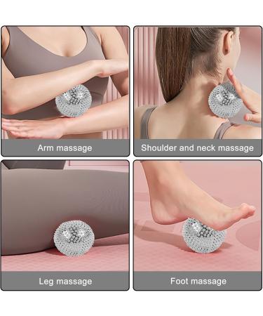 6-Piece Massage Balls Set with 20 Acupressure Rings - Silver Spiked Hedgehog Balls for Stress Relief | 32mm 47mm 56mm Massage Tools - Buy Online on GoSupps.com