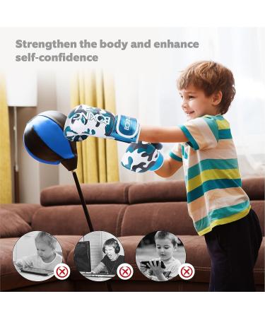 Kids Boxing Gloves for Ages 3-9 | Youth Boys Girls Toddler PU Cartoon Sparring Training Gloves | Punching Bag, Kickboxing, Muay Thai, MMA | Pearl Blue - Buy Online on GoSupps.com