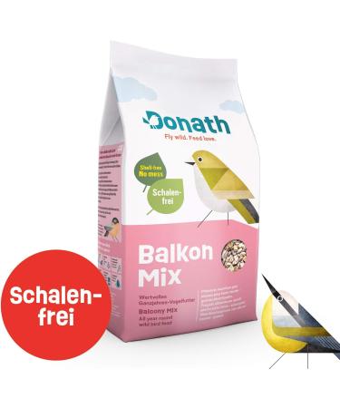 DONATH BALKON MIX - Shell-Free Wild Bird Feed for Clean Balconies - 1 kg Pack - Premium Year-Round Bird Food from Southern Germany - Buy Online on GoSupps.com