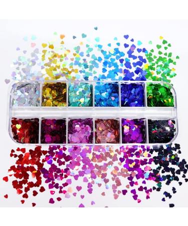 Heart-shaped sequins confetti stars glitter for crafts DIY projects nail art and party decorations