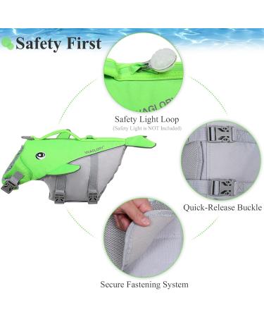 Vivaglory Dog Swimming Vest for Small & Medium Dogs | Adjustable Neon Green Life Jacket (48-58 cm Ribcage Girth) - Easy to Wear & Remove - Buy Online on GoSupps.com