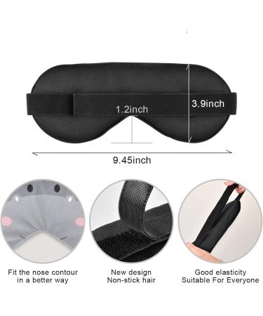 Cute Hippo Breathable Sleep Mask - Summer Cool Feeling Eye Cover for Rest - Elastic Contoured Blindfold for Men & Women | Ideal for Travel - Buy Online on GoSupps.com