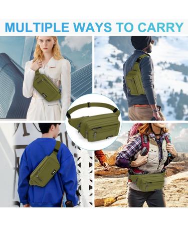 Retee Bellbag Waterproof Hip Pocket - 5 Pocket Breast Bag for Men & Women | Ideal for Outdoor Travel & Hiking (A-Green) - Buy Online on GoSupps.com