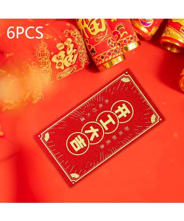 perfk 6X Chinese New Year Red Envelopes Hongbao Traditional 2024 Dragon Best Wishes Gifts Spring Festival Envelopes for Birthday Style G - Buy Online on GoSupps.com