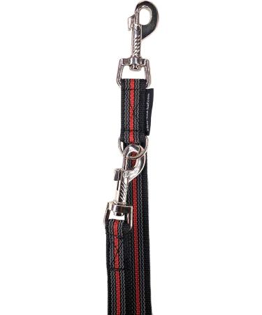 Adjustable Dog Linen Leash for Medium & Large Dogs - 2m Black-Red | Durable & Versatile - Buy Online on GoSupps.com