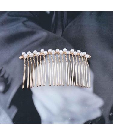 Allereya Pearl Hair Comb Barrette Pearl Hair Barrette Comb Faux Pearl Wedding Headpieces French Pearl Head Comb Clip Decorative Headwear Bride Hair Accessories for Women and Girls (Style C) - Buy Online on GoSupps.com