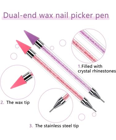 2 Pack Rhinestone Picker with Replaceable Wax Heads - Dual Ended Diamond Painting Pen Tool (Pink Purple) - Buy Online on GoSupps.com