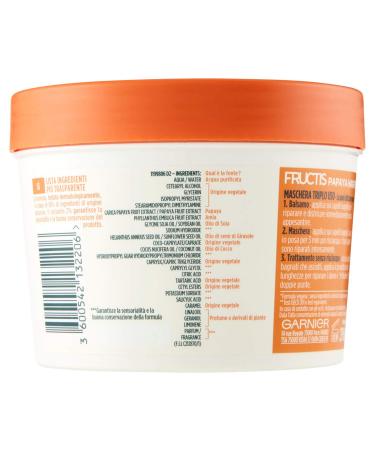 Garnier Fructis 3-in-1 Hair Food Papaya Repair Mask | Vegan Formula for Damaged Hair | 390 ml - International Shipping Available - Buy Online on GoSupps.com