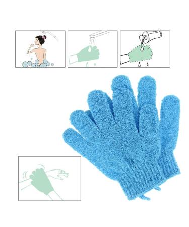 FRCOLOR Exfoliating Bath Shower Gloves - Soft Nylon Body Scrubber for Men Women & Kids (Blue) | Best Body Exfoliation Accessories - Buy Online on GoSupps.com