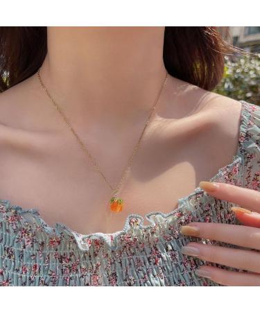 Vsilay Lianxue Orange Persimmon Collarbone Necklace - Unique Jewelry Gift for Women | International Shipping - Buy Online on GoSupps.com