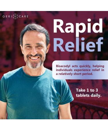 GeriCare Bisacodyl 5 mg Laxative Coated Tablet | Generic for Dulcolax | Stimulant Laxative | Gentle Overnight Constipation Relief 100 Count (Pack of 1) - Buy Online on GoSupps.com