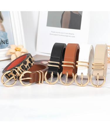 XZQTIVE 2 Pack Women Plus Size Leather Belts - Black Cowhide Waist Belt for Jeans Pants Dress - X-Large (42-47) - Solid Pin Buckle - Buy Online on GoSupps.com