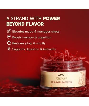 Rasayanam Pure Original Kashmiri SaffronKesarKumkuma Puvvu 1gm Certified highest class A Keshar Saffron for Pregnant Women Pooja Rituals & Food Flavoring Pack of 1 1 g - Buy Online on GoSupps.com