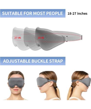 Blockout Light 3D Eyelash Protector Sleep Mask in Gray - Adjustable Strap for Women and Men - Ideal for Sleeping, Meditation, Yoga, and Travel - Buy Online on GoSupps.com