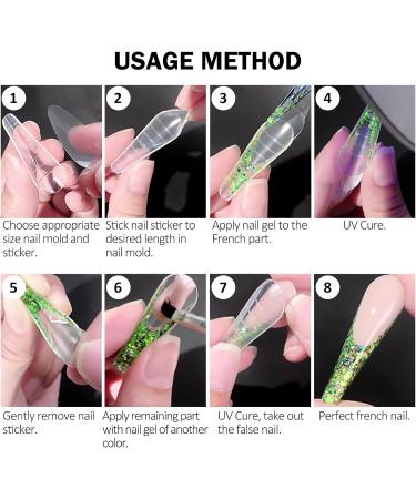 U-Shinein French Dual Nail Shape Set Nail Extension Mold & French Pads Reusable Silicone Nail Stencils French Forms Stickers Nail Tips French Nails Stencil for Nail Art Manicure Nail Design 01 1 ml (Pack of 1) - Buy Online on GoSupps.com