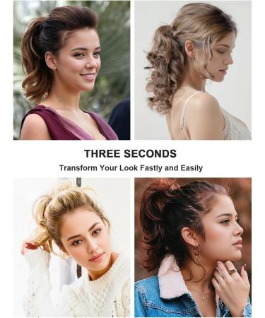 BUYOGET Ponytail Extension Long Curly Wavy Claw Jaw Clip in Synthetic Hairpiece Pony Tail Tale 8 Inches Light Brown 8 inch Light Brown - Buy Online on GoSupps.com