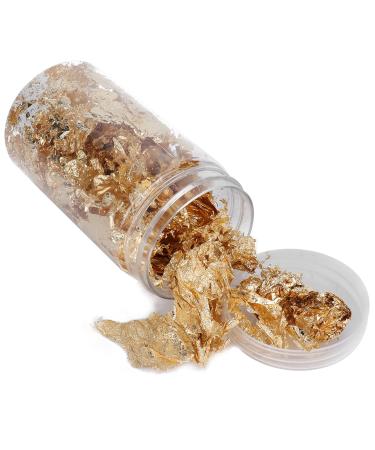 Nail Gold Foil Imitation Gold Foil Flakes Glitter Nails for Female Makeup DIY Nail Art Gold Foil Sheet Craft Supplies Nail Decoration Art Accessories Golden