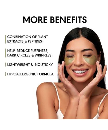 Kinpur Organic Green Tea Under Eye Patches - 30 Pairs for Wrinkles, Eye Bags, Dark Circles & Puffiness - Infused with Collagen & Hyaluronic Acid - Suitable for All Skin Types - Buy Online on GoSupps.com