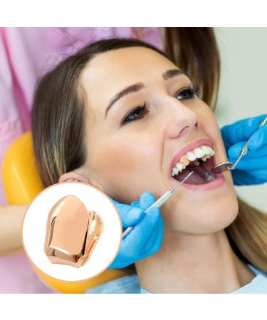 Gold Caps for Teeth - 14k Gold Finish Gold Tooth Caps | Small Single Tooth Top Gold Plated Single Tooth Caps Plain Single Tooth Caps for Stylish and Eye Catching Look Rose Gold - Buy Online on GoSupps.com