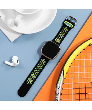 Getino Silicone Bands for Fitbit Sense/Versa 3 - Durable & Flexible Sport Wristbands - Large Black/Gray, White/Black, Black/Lime - Men & Women - Buy Online on GoSupps.com