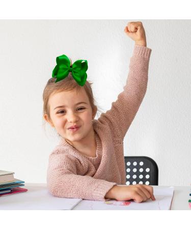 Christmas Green Ribbon Hair Bow Clips 6Inch - Fashionable Hair Accessories for Girls, Women, Toddlers - Christmas Tree Design - Buy Online on GoSupps.com