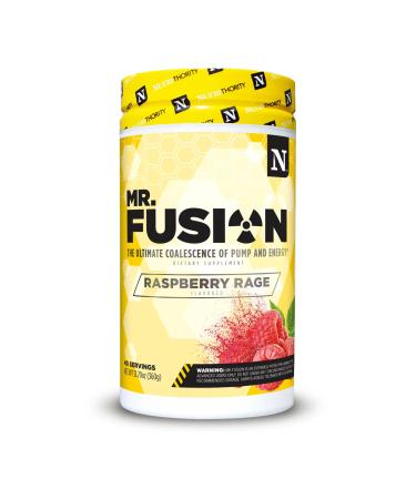 Mr.Fusion Pre Workout Supplement by Nutrithority Raspberry Rage 40 Servings - Intense Focus & Pumps Nitric Oxide Booster No Crash - Powerful Energy Powder to Increase Strength & Gains